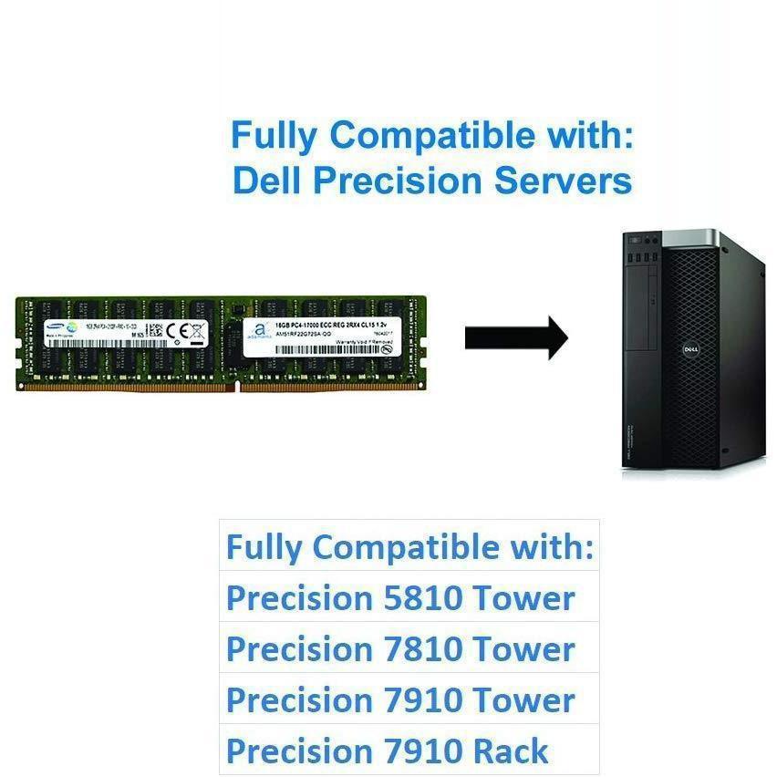16GB (1x16GB) Server Memory Upgrade Compatible for Dell Poweredge, Dell Precision & HP Proliant Servers DDR4 2133MHz PC4-17000 ECC Registered Chip 2Rx4 CL15 1.2V DRAM RAM-FoxTI