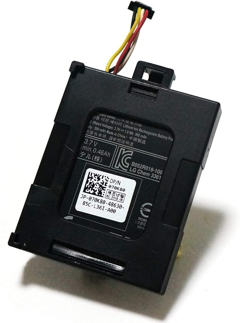 T40JJ Raid Controller Battery 70K80 H132V for Dell Perc H710 H710P H810 PowerEdge M620 R320 R420 R520 R620 R720 R820 T110 II T420 070K80 0H132V 0T40JJ - 3.6V 1.6Wh/460mAh