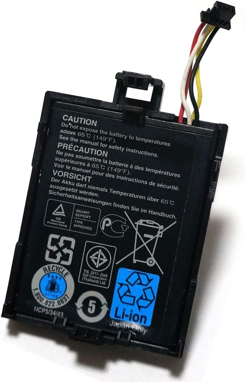 T40JJ Raid Controller Battery 70K80 H132V for Dell Perc H710 H710P H810 PowerEdge M620 R320 R420 R520 R620 R720 R820 T110 II T420 070K80 0H132V 0T40JJ - 3.6V 1.6Wh/460mAh