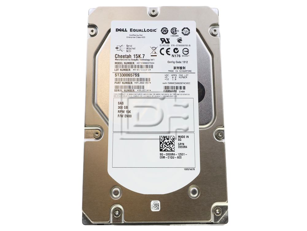 Dell Equallogic 959R4 / Seagate Cheetah 15K.7 ST3300657SS 300GB 15K 6.0Gbps Serial SCSI / SAS Hard Drive