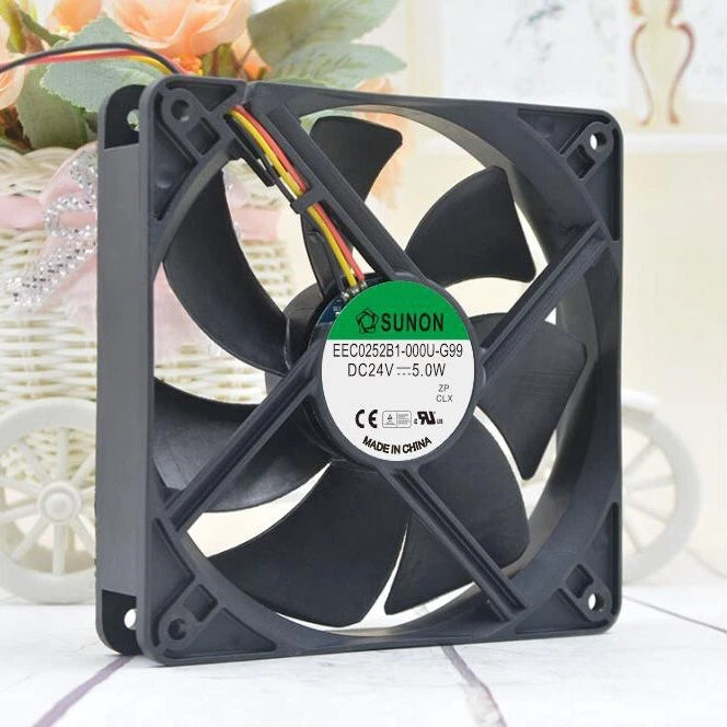 1 PCS  SUNON Fan  EEC0252B1-000U-G99 DC24V 5.0W 12025 12CM 3 wire cooling fan|256599872106