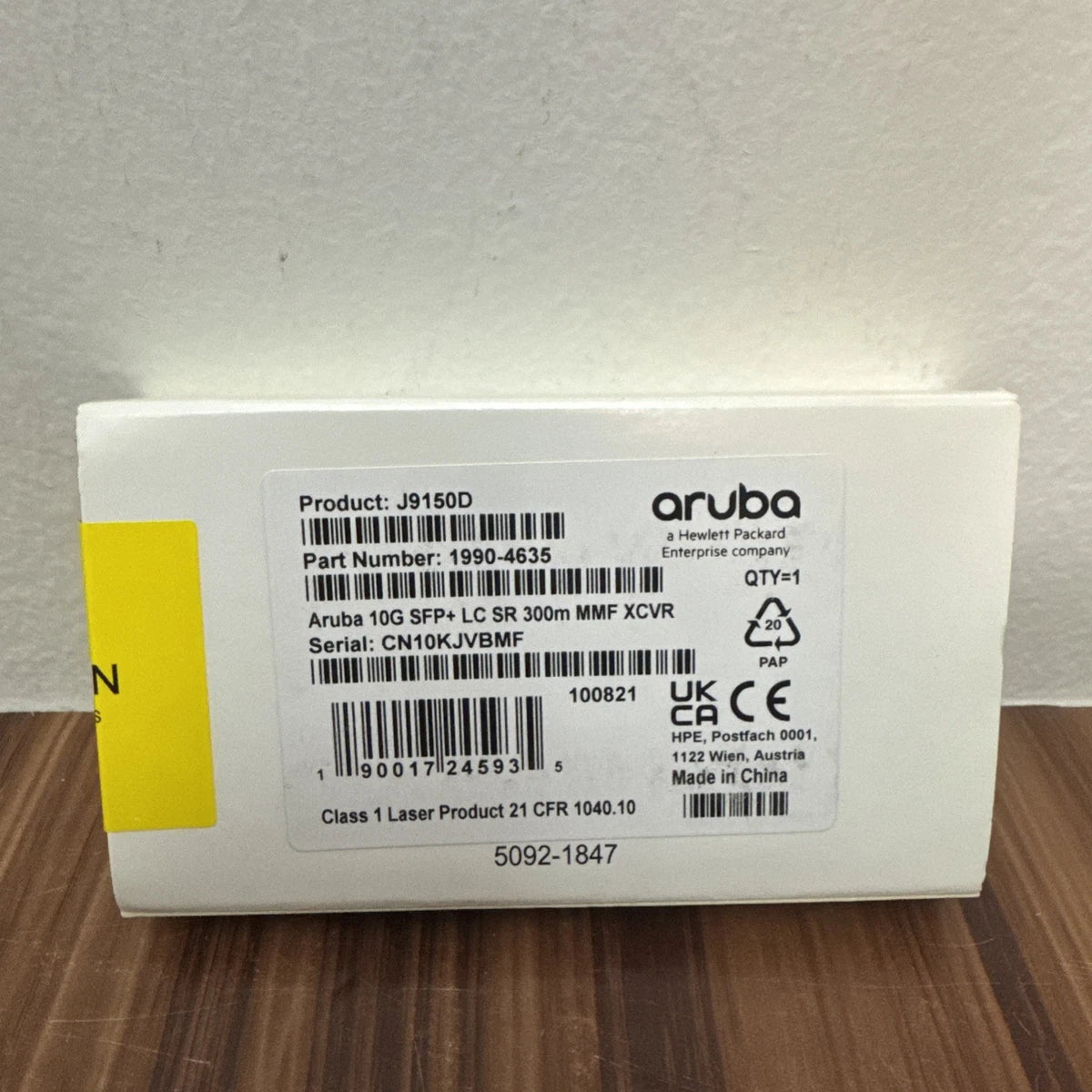 Genuine HPE J9150D Aruba 10G SFP+ LC SR OM3 300m MMF Transceiver New Sealed|136713768447
