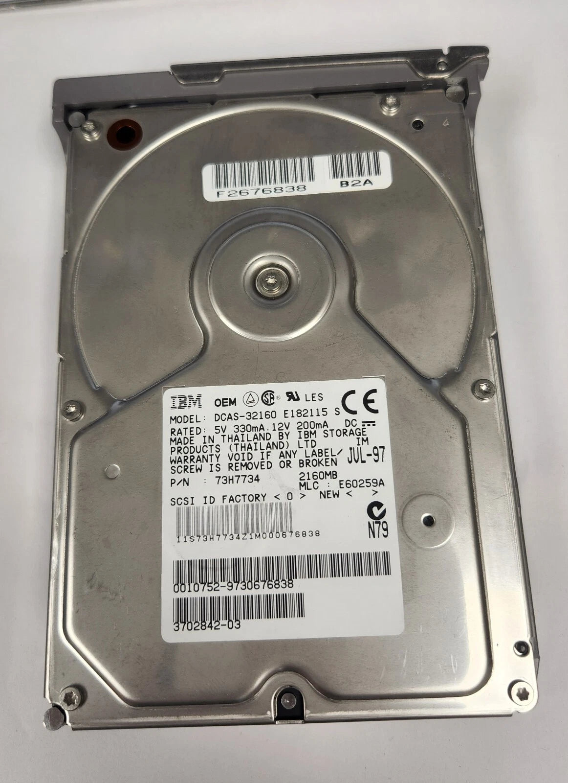 SUN 370-2842-02 2.1Gb SCSI DRIVE DCAS-32160-80pin Test-PASS DOD Wipe|265877602071