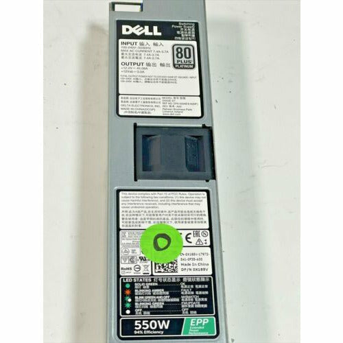 FonteĀ DELL 0X185V D550E-S1 POWEREDGE R420 R430 80PLUS PLATINIUM 550W POWER SUPPLY - MFerraz Tecnologia