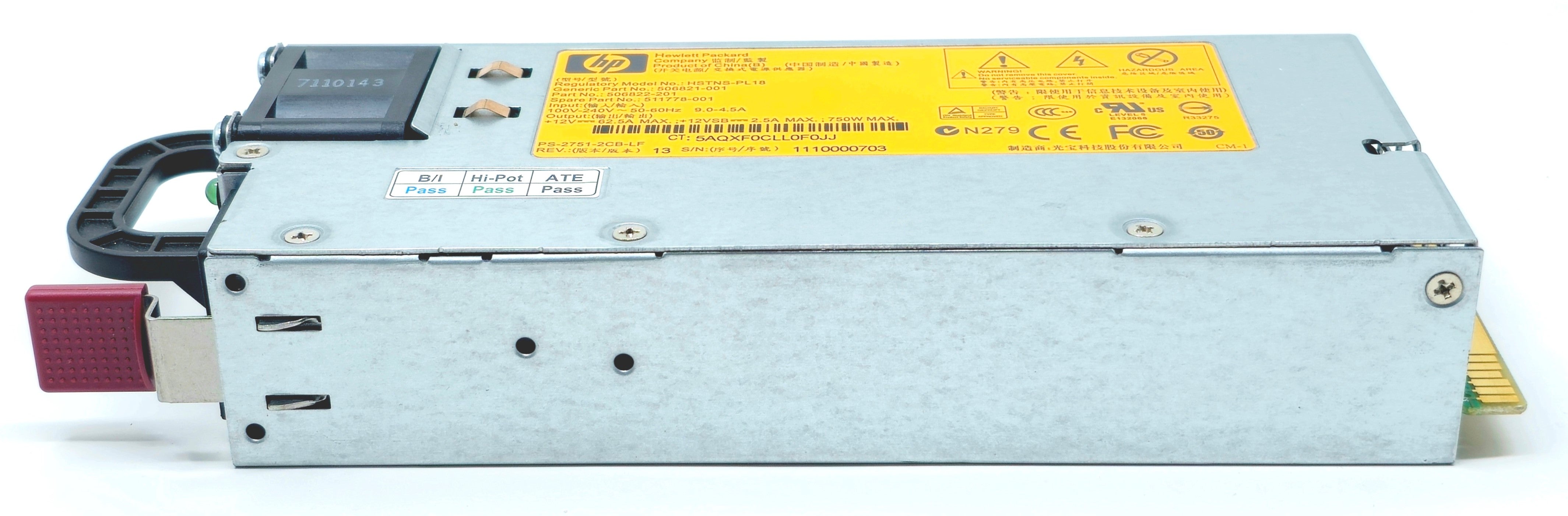 HP 506822-201 - 750W High Efficiency Common Slot CS Hot Plug Power Supply for HPE ProLiant DL180 DL360 DL370 DL380 DL385 ML370 G6 G7 G8