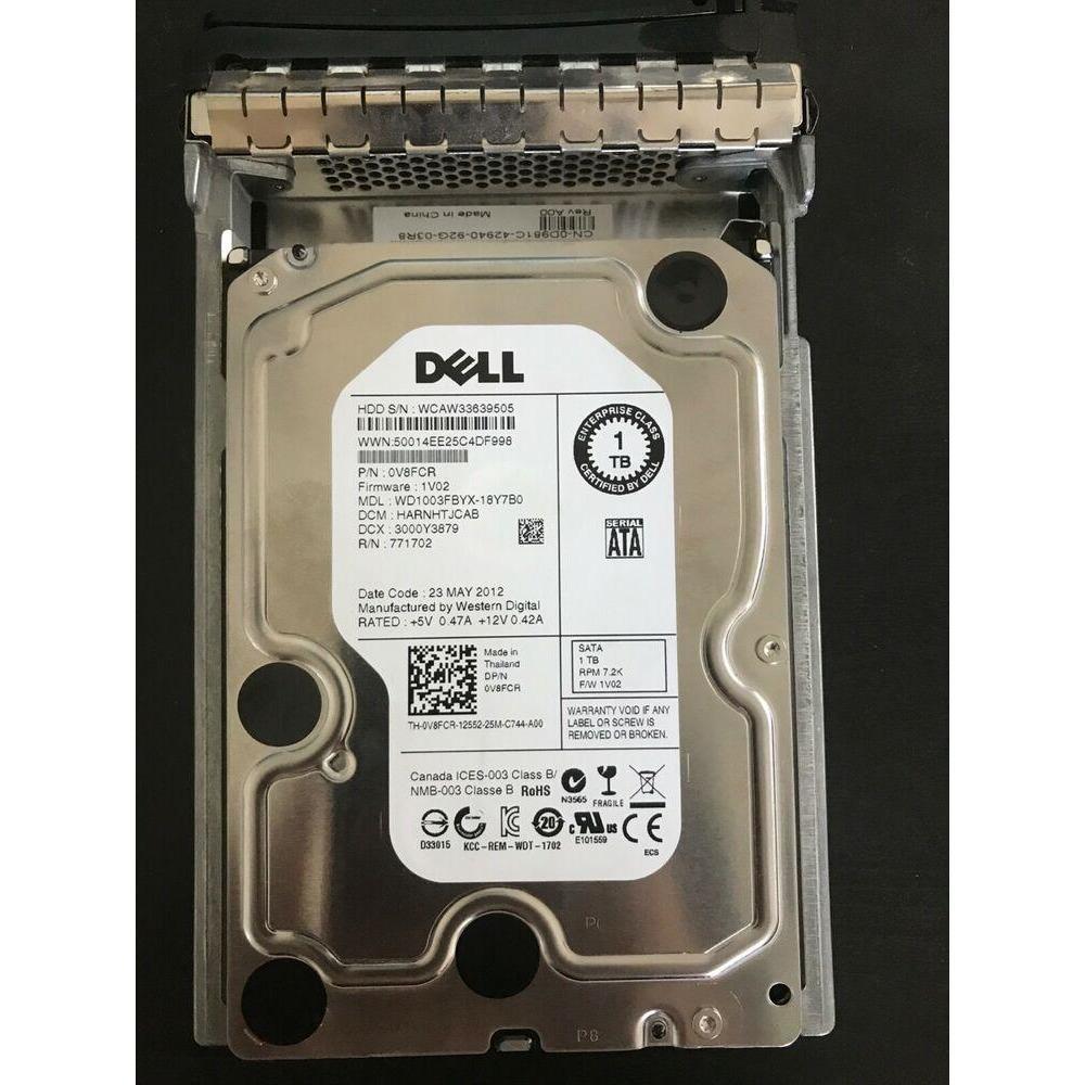 0V8FCR WD1003FBYX-18Y7BO DELL 1TB 7.2K 6G LFF 3.5'' SATA HDD HARD DRIVE-FoxTI