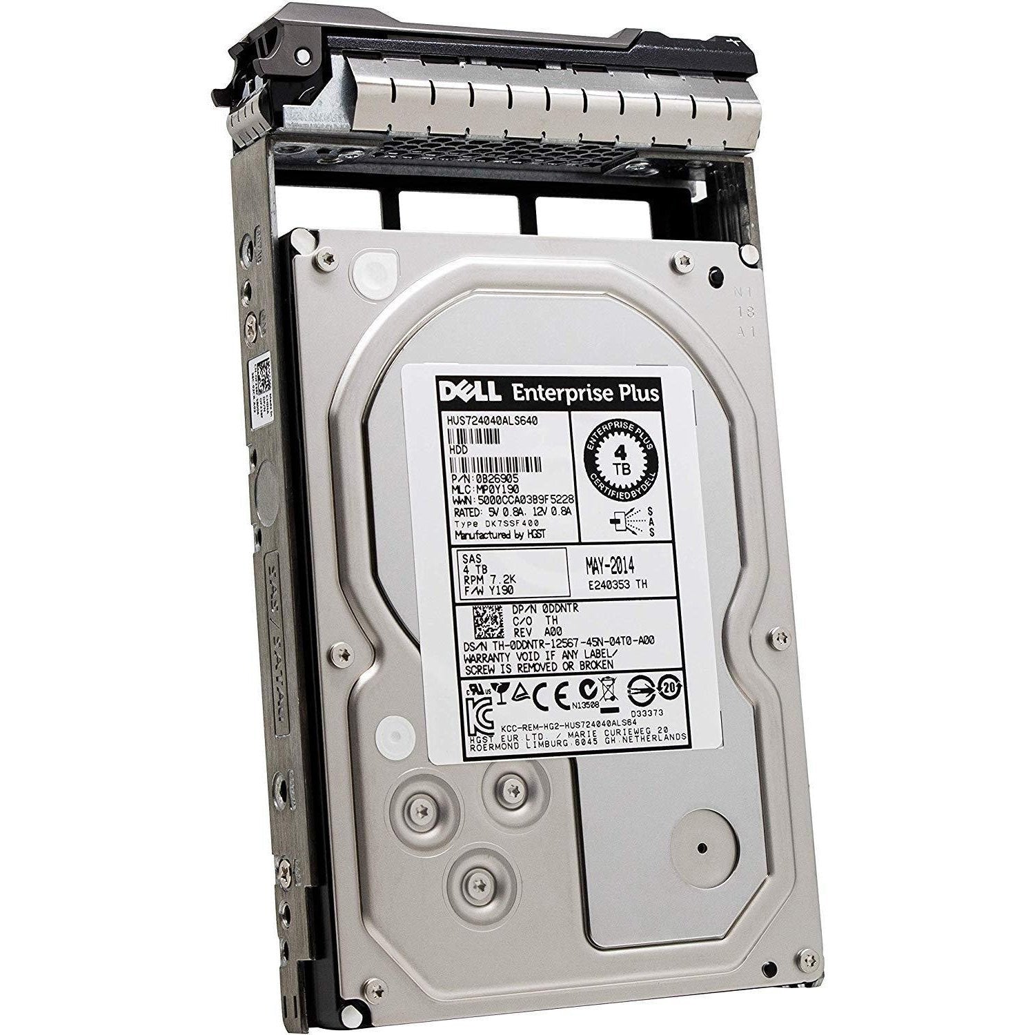 DELL ENTERPRISE CLASS 4TB 7.2K RPM SAS 3.5" 6Gbps HARD DRIVE W/TRAY FOR PowerEdge R210 II R220 R310 R320 R410 R415 R420 R510 R515 R520 R710 R720 R720XD T110 II T310 T320 T410 T420 T620 T710-FoxTI