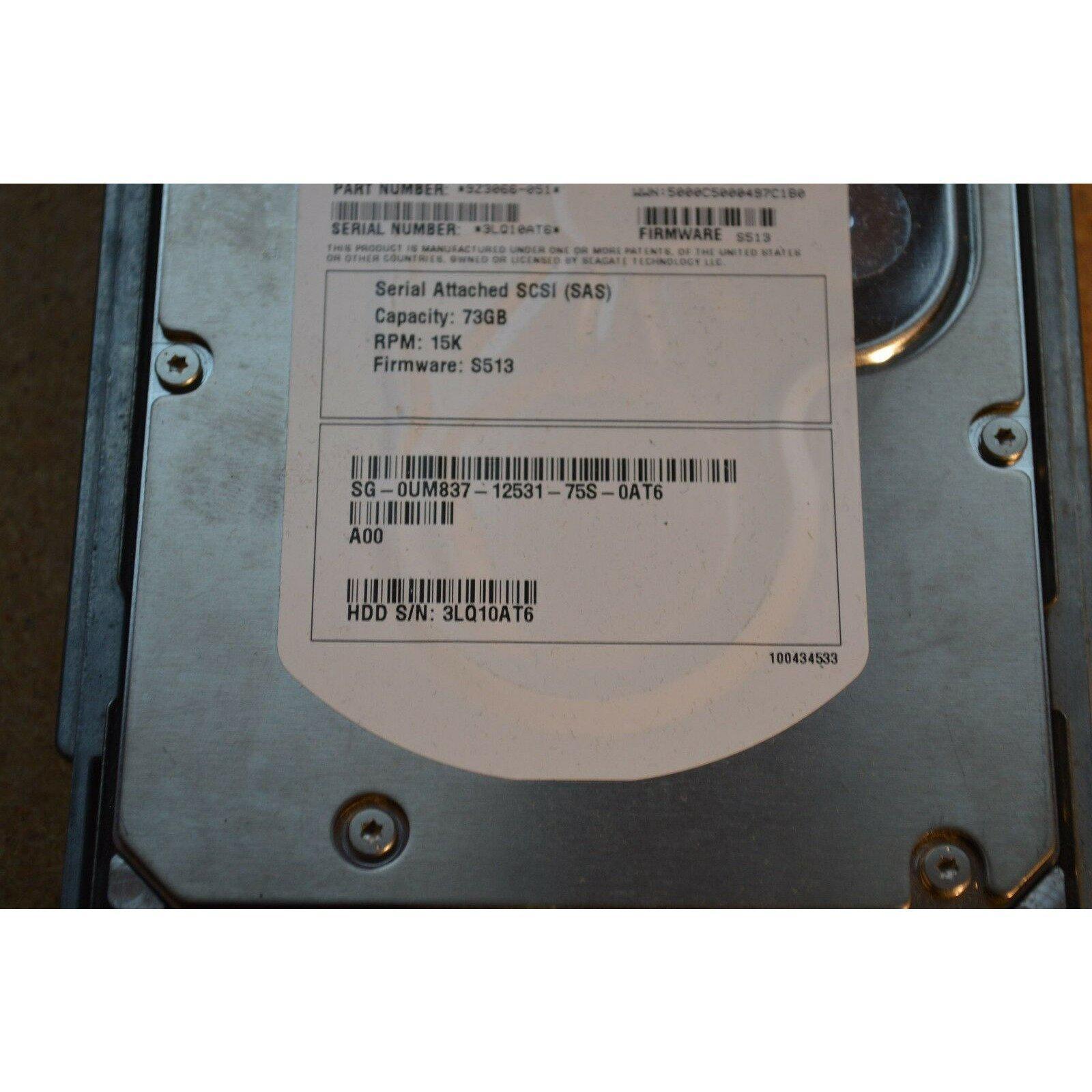 Dell GY581 73GB 15K 3.5" LFF SAS 3Gbps Hard Drive w/ Tray ST373455SS 9Z3066-054 102646335383-FoxTI