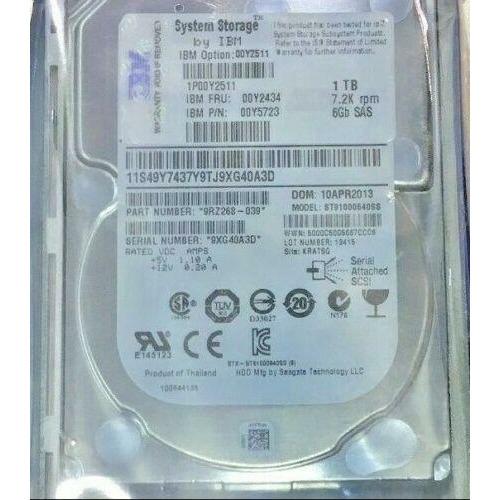 IBM 00Y2511 00Y2434 81Y3911 00Y5723 1TB 7.2K 6G 2.5" SAS HARD DRIVE FOR V3700 - AloinfoUSA