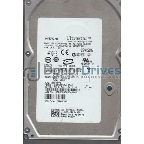 HUS153030VLS300, PN 0B22179, MLC A280, Hitachi 300GB SAS 3.5 Hard Drive - MFerraz Tecnologia