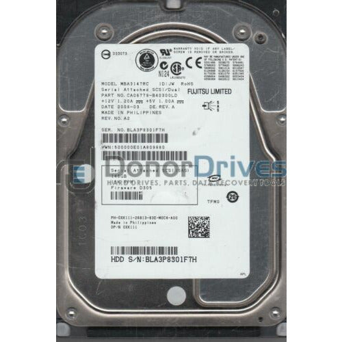 MBA3147RC, PN CA06779-B40300LD, Fujitsu 146GB SAS 3.5 Hard Drive disco - MFerraz Tecnologia