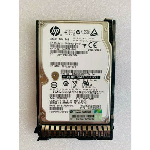 Disco HP EG0600FBVFP 641552-003 653957-001 600GB 10K 2.5" SFF SAS HARD DRIVE Gen9 G8 9 - MFerraz Tecnologia