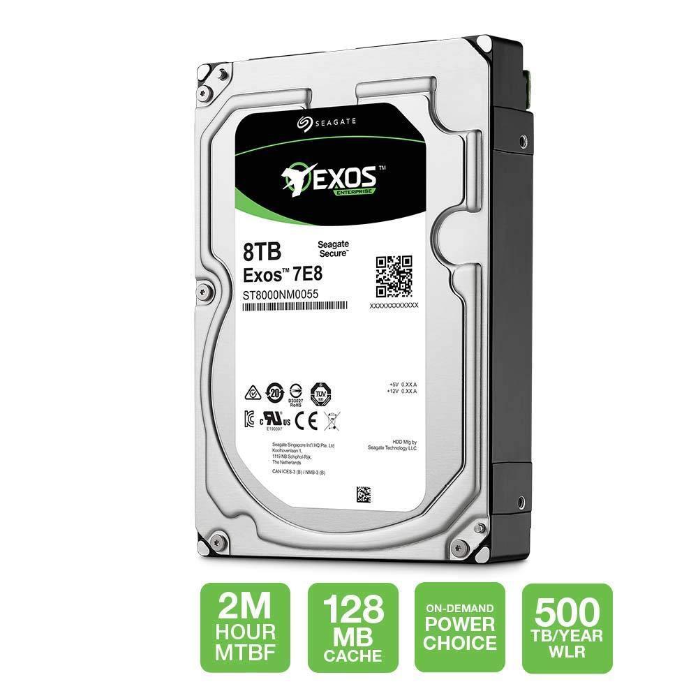 Seagate Exos 7E8 8TB 512e SATA 256MB Cache 3.5-Inch Enterprise Hard Drive (ST8000NM0055)-FoxTI