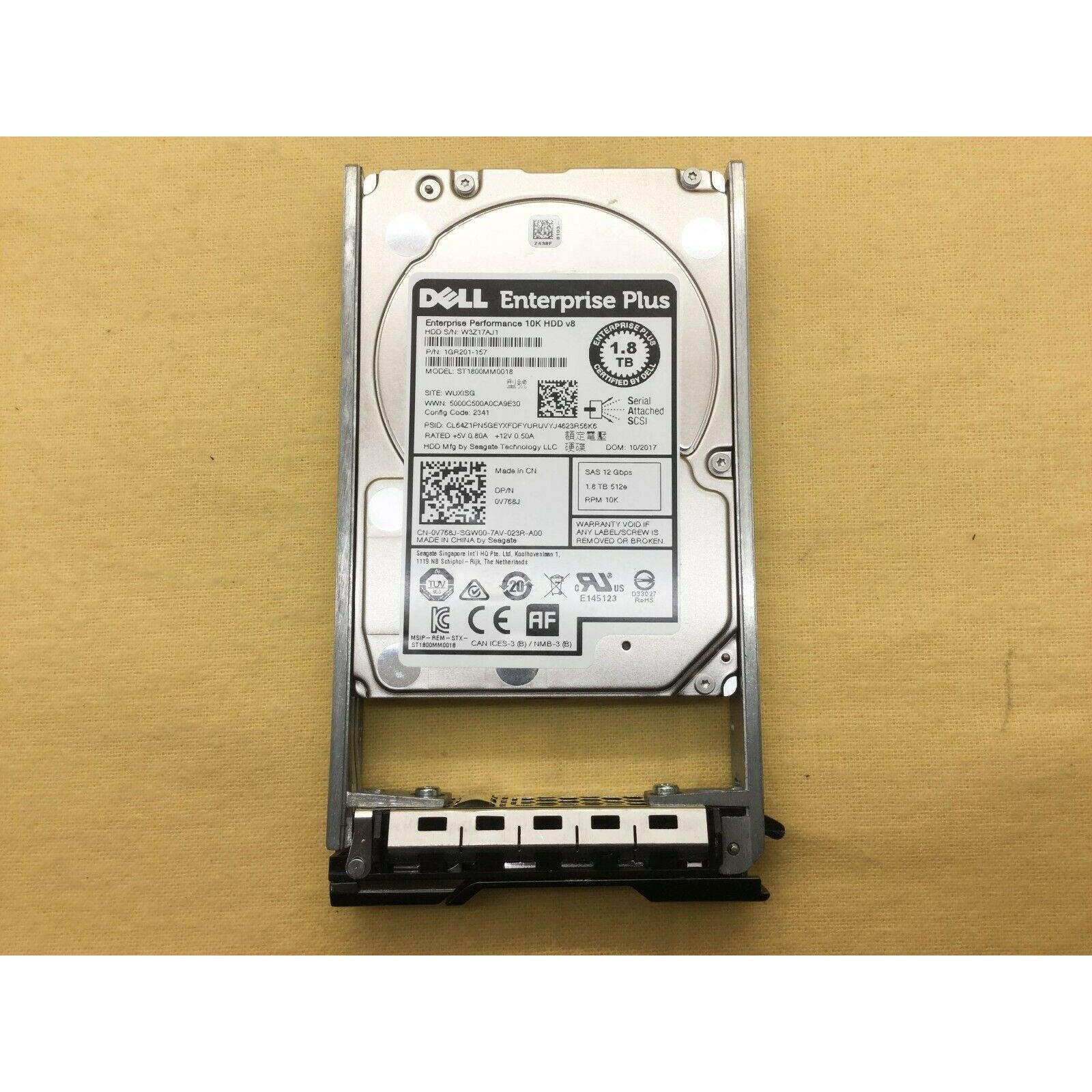 V768J 0V768J Dell 1.8TB SAS 12Gb/s 10K 2.5" Hard Drive ST1800MM0018 636946493639-FoxTI